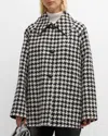 Lafayette 148 Oversized Car Coat In Black Multi