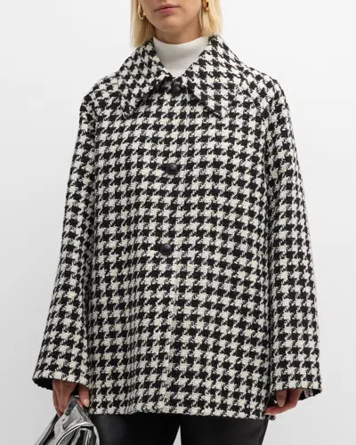 LAFAYETTE 148 OVERSIZED HOUNDSTOOTH CAR COAT