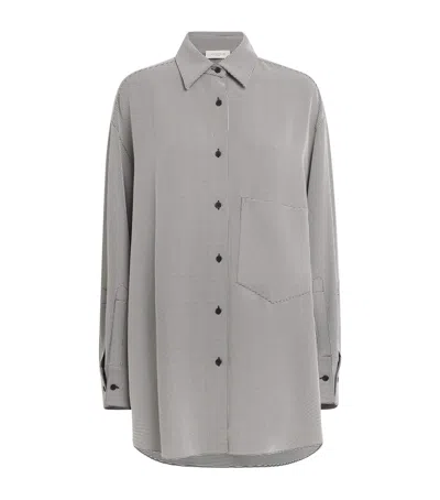 Lafayette 148 Oversized Houndstooth Shirt In Gray