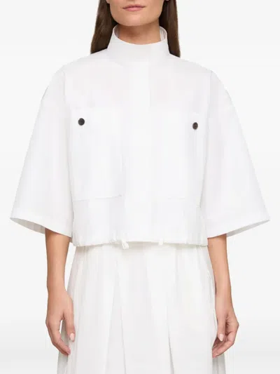 Lafayette 148 Plus Size Organic Cotton Oversized Shirt Jacket In White