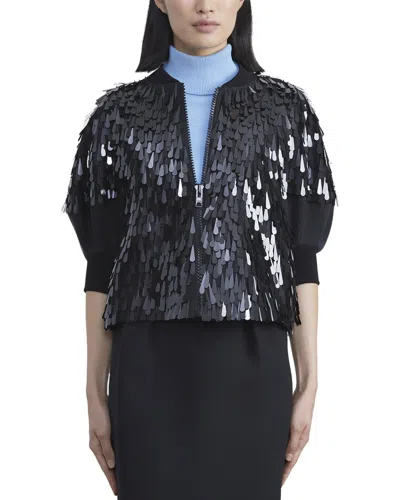 LAFAYETTE 148 PAILLETTE LANTERN SLEEVE WOOL & SILK-BLEND JACKET
