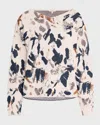Lafayette 148 Paint Splatter Jacquard Knit Sweater In Creme Multi