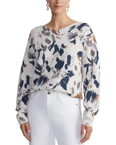 LAFAYETTE 148 PAINT SPLATTER JACQUARD V-NECK