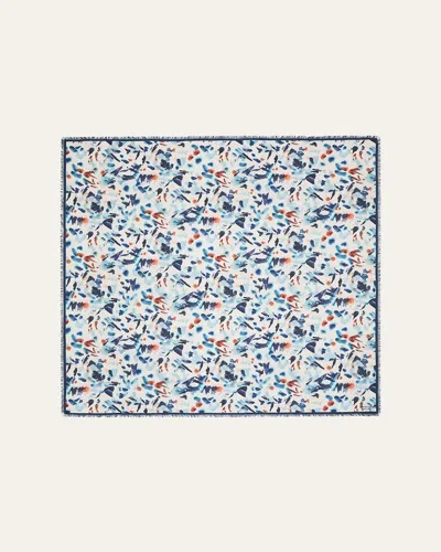 LAFAYETTE 148 PAINT SPLATTER SQUARE CASHMERE-SILK SCARF