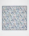 Lafayette 148 Paint Splatter Square Cashmere-silk Scarf In Lido Blue Multi