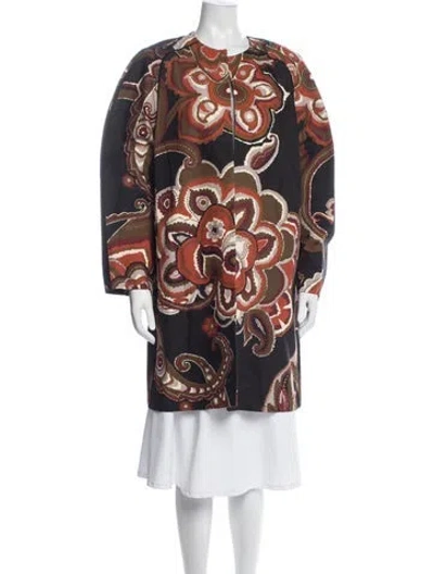 Pre-owned Lafayette 148 Paisley Print Coat In Multi