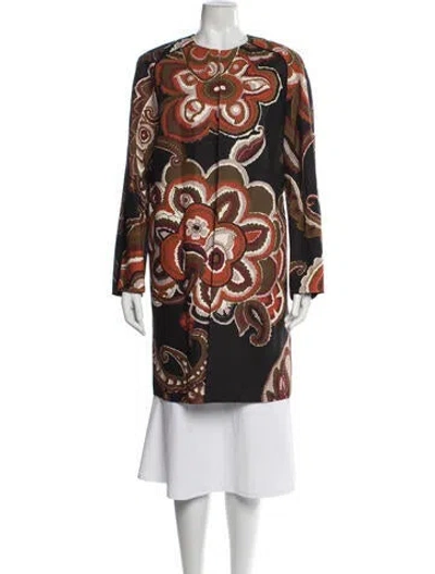Pre-owned Lafayette 148 Paisley Print Coat In Multi