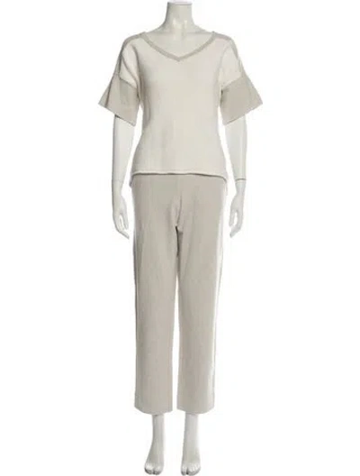 Pre-owned Lafayette 148 Pant Set In Gray