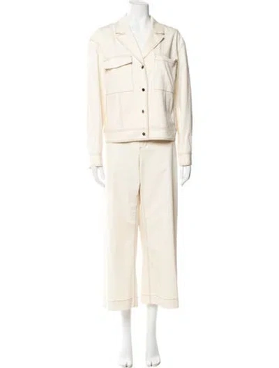 Pre-owned Lafayette 148 Pant Set In Neutral