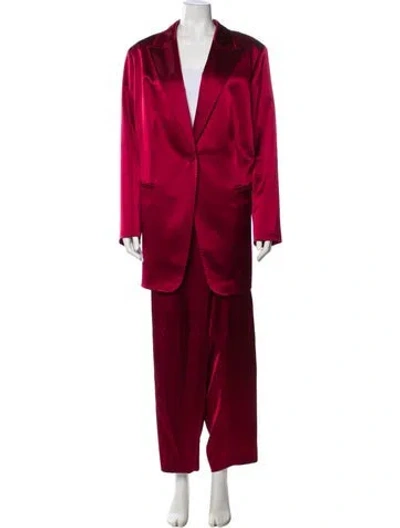 Pre-owned Lafayette 148 Pantsuit In Red