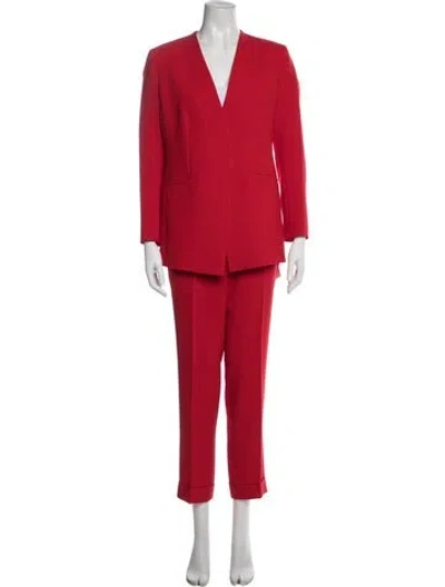 Pre-owned Lafayette 148 Pantsuit In Red