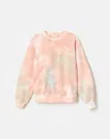 Lafayette 148 Pastel Hand Dye Cotton French Terry Crewneck Sweatshirt In Red Ochre Multi