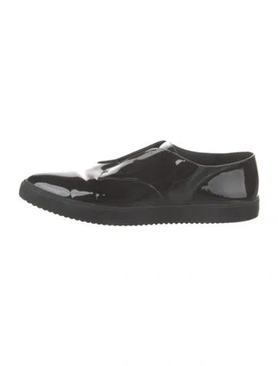 Pre-owned Lafayette 148 Patent Leather Flats In Black