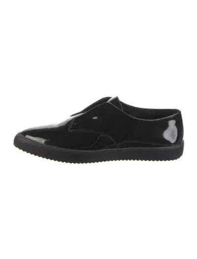 Pre-owned Lafayette 148 Patent Leather Flats In Black