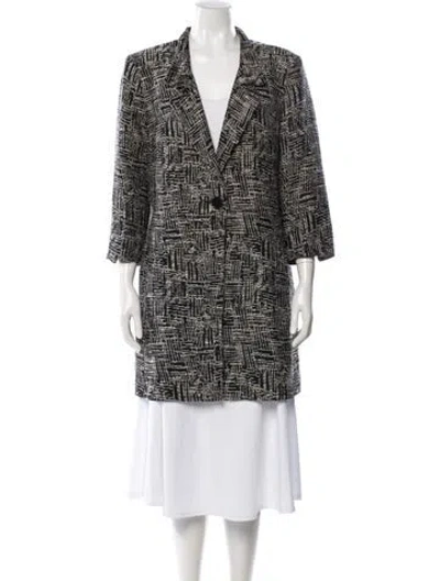 Pre-owned Lafayette 148 Patterned Blazer In Black