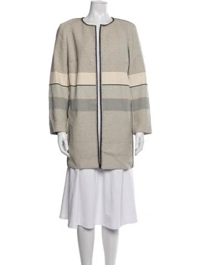 Pre-owned Lafayette 148 Patterned Coat In Neutrals