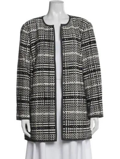Pre-owned Lafayette 148 Patterned Coat In White