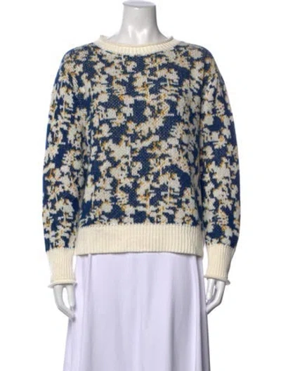 Pre-owned Lafayette 148 Patterned Crew Neck Sweater