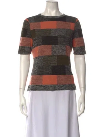 Pre-owned Lafayette 148 Patterned Crew Neck Sweater In Multicolor