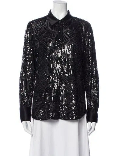Pre-owned Lafayette 148 Patterned Evening Jacket In Black