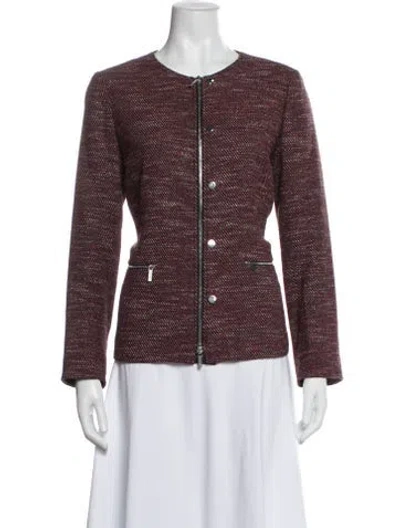 Pre-owned Lafayette 148 Patterned Evening Jacket In Red