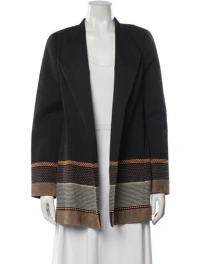 Pre-owned Lafayette 148 Patterned Jacket In Black