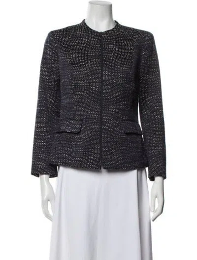 Pre-owned Lafayette 148 Patterned Jacket In Blue