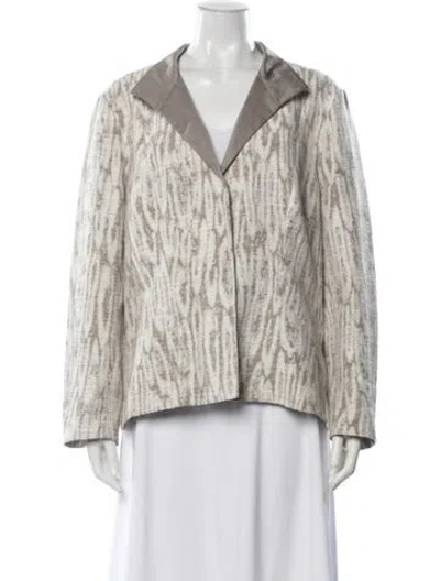 Pre-owned Lafayette 148 Patterned Jacket In Gray