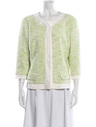 Pre-owned Lafayette 148 Patterned Jacket In Green