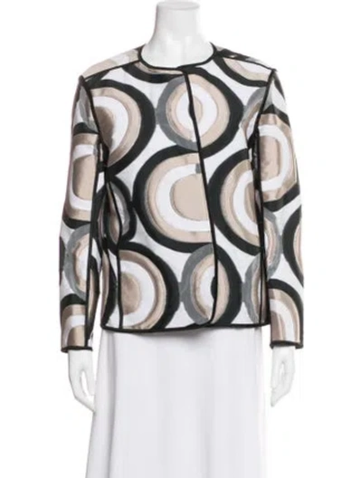 Pre-owned Lafayette 148 Patterned Jacket In Neutral
