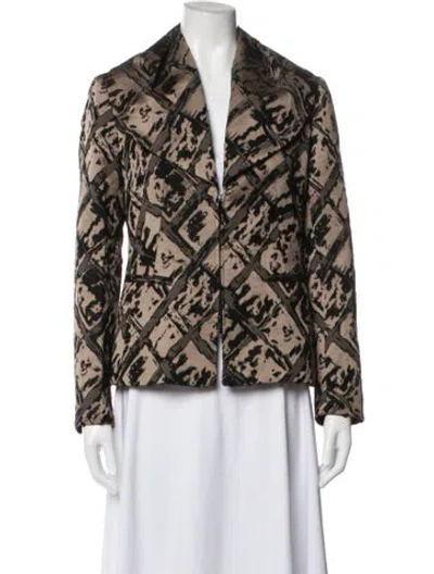 Pre-owned Lafayette 148 Patterned Jacket In Neutrals