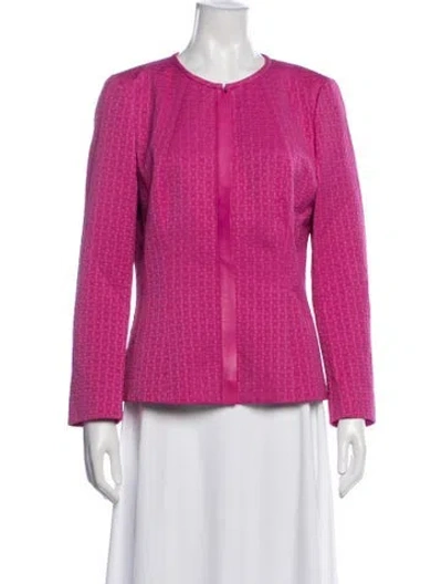 Pre-owned Lafayette 148 Patterned Jacket In Pink