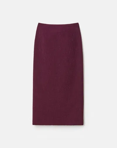 Lafayette 148 Patterned Jacquard Straight Midi Pencil Skirt In Violet Ash