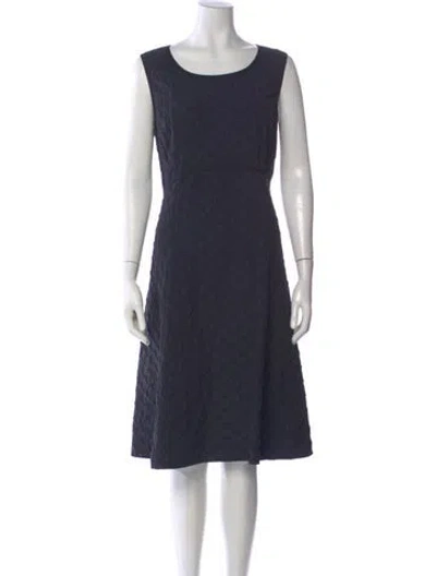 Pre-owned Lafayette 148 Patterned Knee-length Dress In Blue