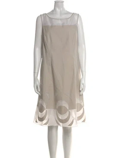Pre-owned Lafayette 148 Patterned Knee-length Dress In Neutral