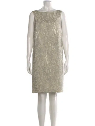 Pre-owned Lafayette 148 Patterned Knee-length Dress In Neutral