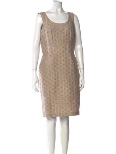 Pre-owned Lafayette 148 Patterned Knee-length Dress W/ Tags In Neutral