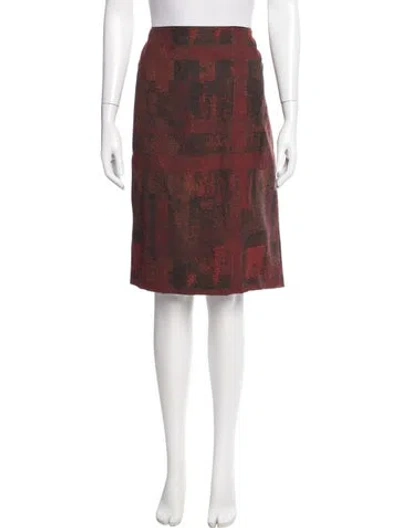 Pre-owned Lafayette 148 Patterned Knee-length Skirt In Multi