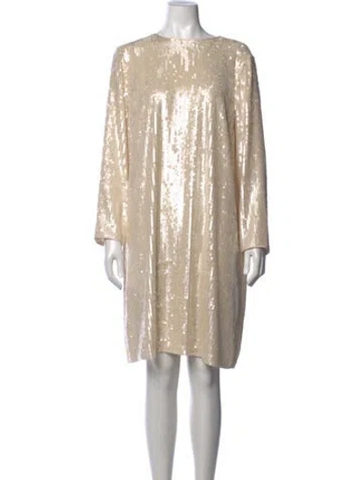 Pre-owned Lafayette 148 Patterned Mini Dress W/ Tags In Neutral