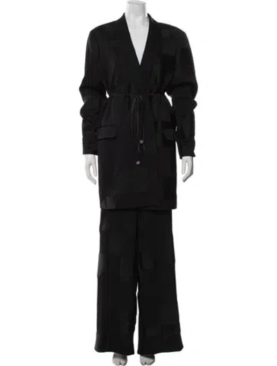 Pre-owned Lafayette 148 Patterned Pant Set In Black