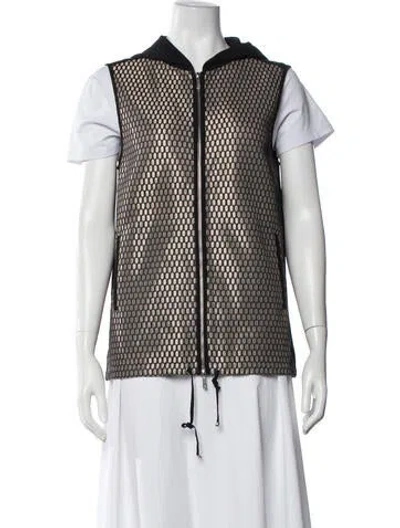 Pre-owned Lafayette 148 Patterned Vest In Black