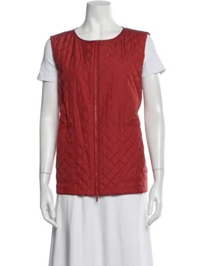 Pre-owned Lafayette 148 Patterned Vest In Red