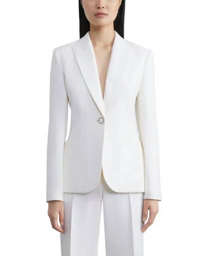 Lafayette 148 Peak Lapel Button Blazer In White