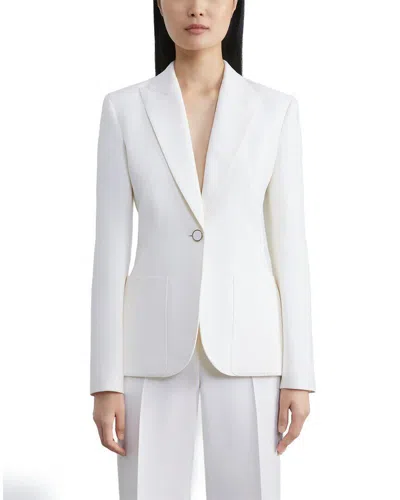 Lafayette 148 Peak Lapel Button Blazer White