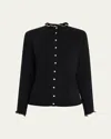Lafayette 148 Pearl-button Cashmere Cardigan In Black
