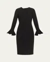 Lafayette 148 Pearl-embellished Midi Sheath Dress In Black
