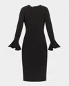 Lafayette 148 Pearl-embellished Midi Sheath Dress In Black