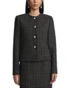 Lafayette 148 New York Pearlescent Button Collarless Wool-blend Jacket In Multi
