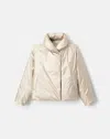 Lafayette 148 Pearlized Tech Down Puffer Coat In White