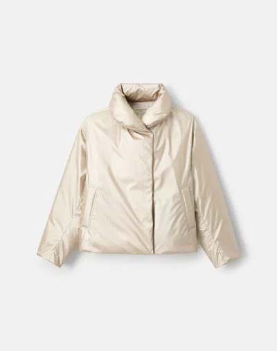 Lafayette 148 Pearlized Tech Down Puffer Coat In White